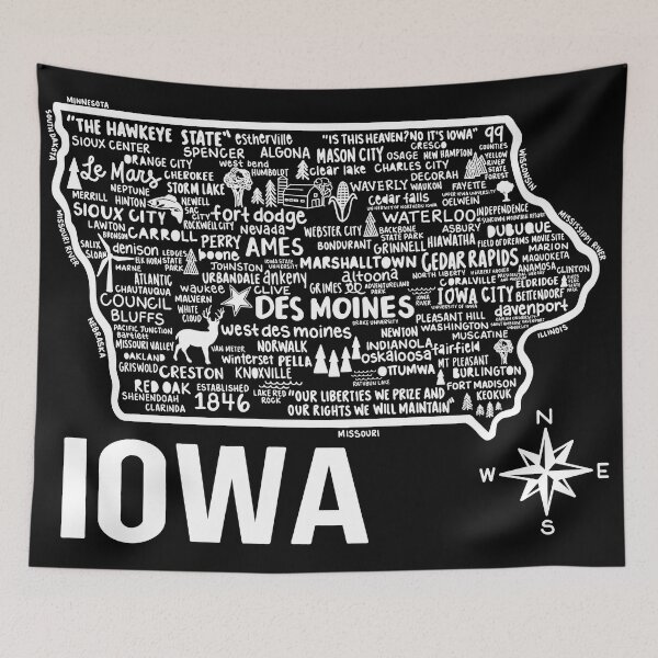 Item preview, Iowa Map  designed and sold by fiberandgloss.