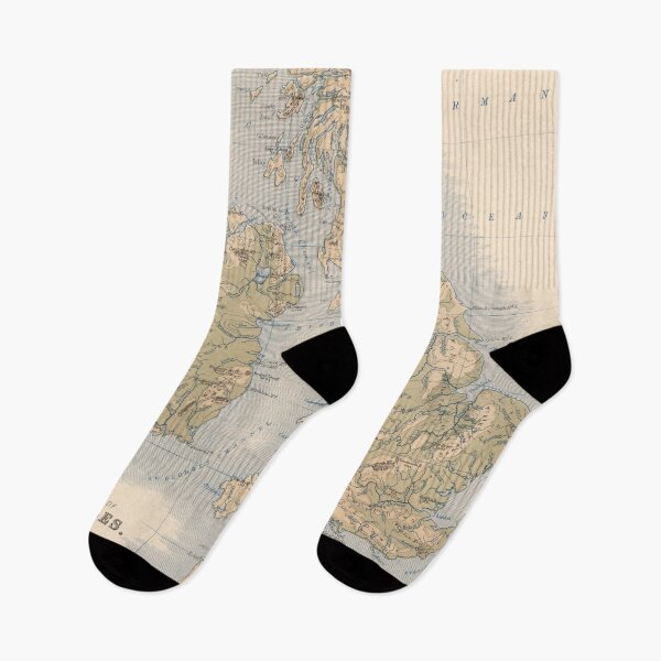 Item preview, Vintage British Isles Physical Geography Map (1852) designed and sold by BravuraMedia.