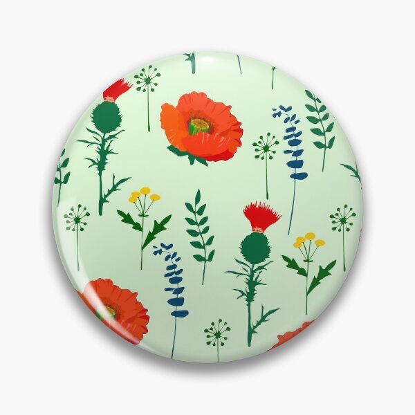 Item preview, Red poppies, thistle and field herbs designed and sold by zatmeniee.