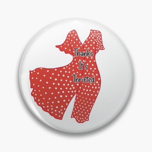 Item preview, Thanks it’s thrifted red polka dot dress designed and sold by DesertAloha.