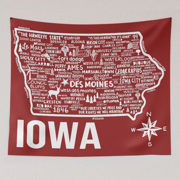 Item preview, Iowa Map  designed and sold by fiberandgloss.