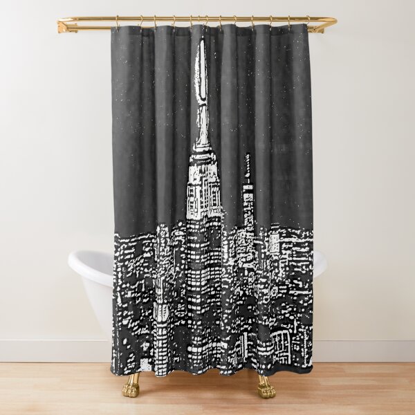 Black& White New York City View Shower Curtain