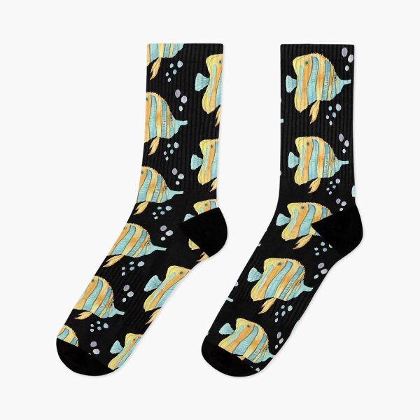 Item preview, Yellow, turquoise pincerfish, black designed and sold by Sonderblume.
