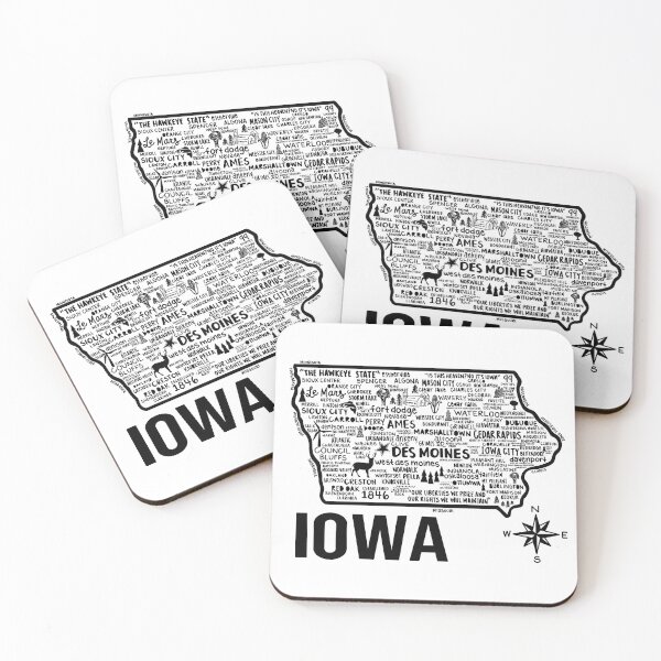 Item preview, Iowa Map  designed and sold by fiberandgloss.