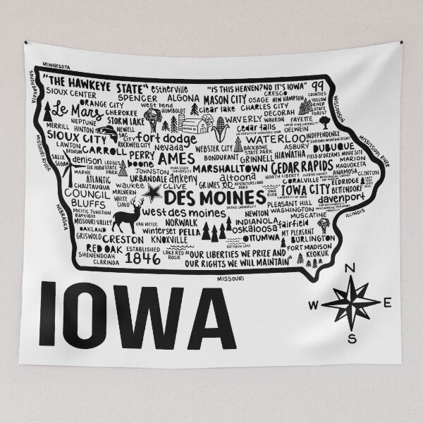 Item preview, Iowa Map  designed and sold by fiberandgloss.