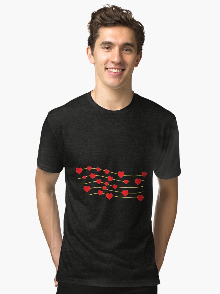 Thumbnail 1 of 6, Tri-blend T-Shirt, Music is my First Love designed and sold by roggcar.