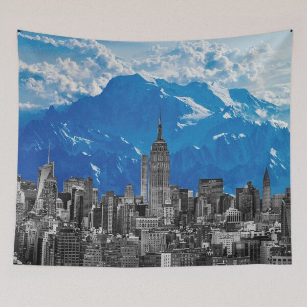 Item preview, New York Manhattan Skyscrapers with Blue Mountain Backdrop designed and sold by idovedesign.