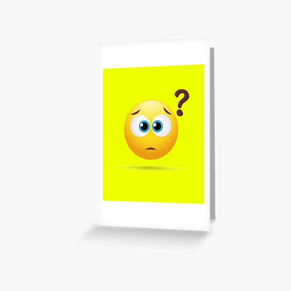 "question mark emoji, memoji,new memoji " Greeting Card by Ssefyou