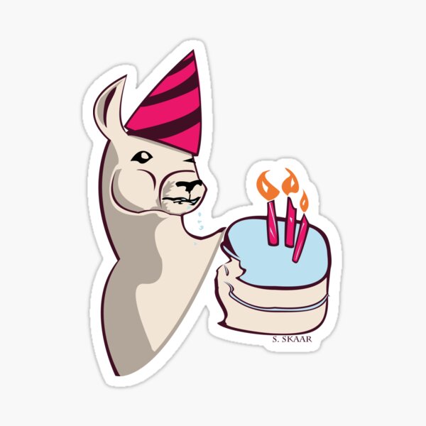 Birthday Llama Sticker