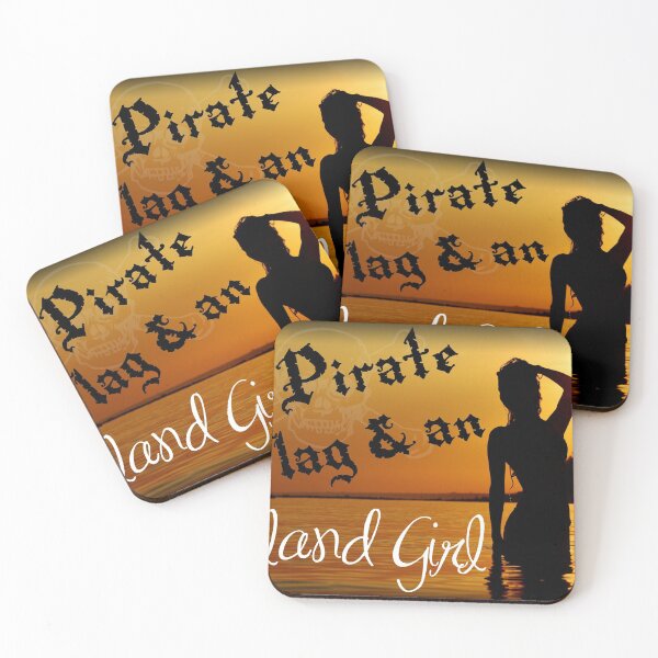 Item preview, a pirate flag and an island girl designed and sold by avaacarr.