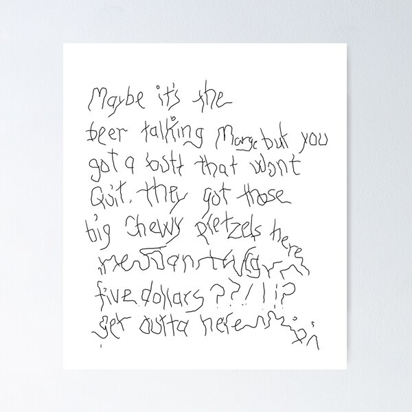 Item preview, Homer’s love letter to Marge designed and sold by thebcarts.