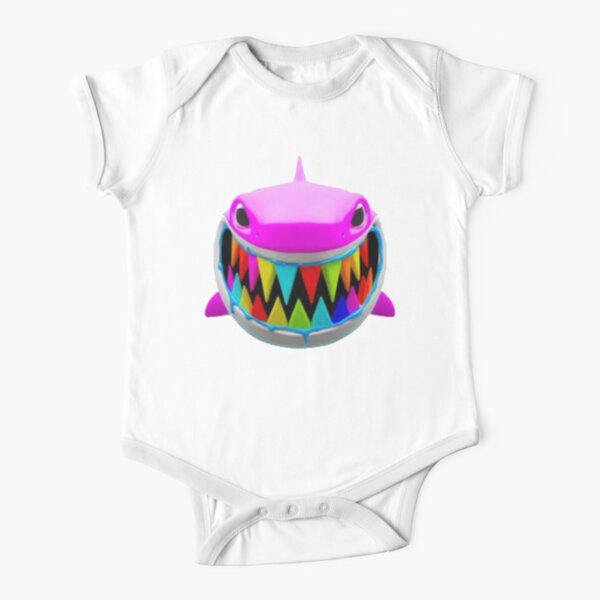 Rainbow Troll Shark (Blue) Short Sleeve Baby One-Piece