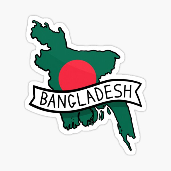 Item preview, Bangladesh Flag Map Sticker designed and sold by Drawingvild.