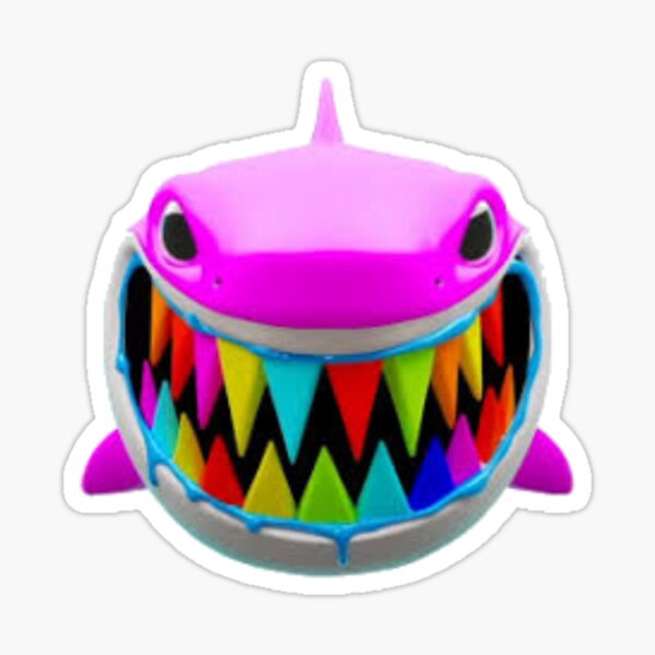 Rainbow Troll Shark (Bleu) Sticker