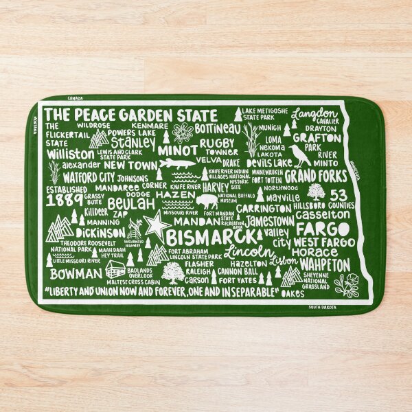 Item preview, North Dakota Map designed and sold by fiberandgloss.