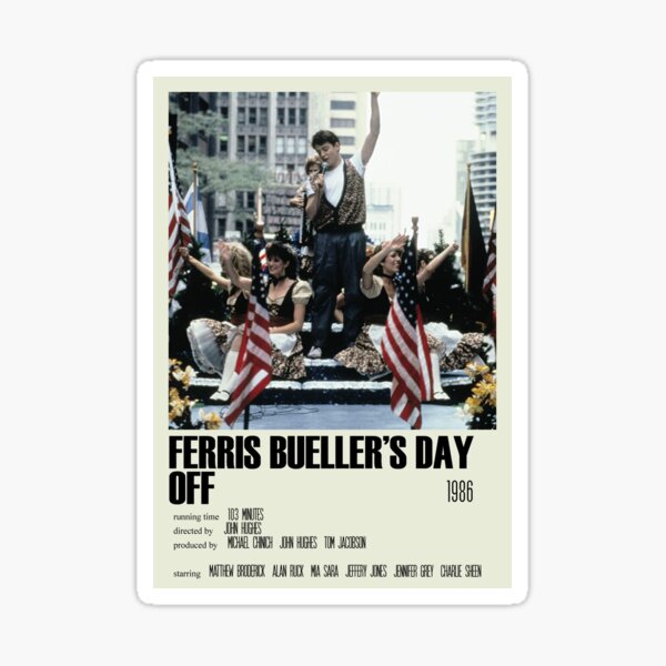 Ferris Bueller's Day Off Alternative Poster Art Movie Large (1) Sticker