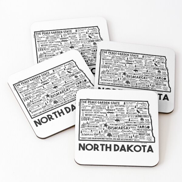 Item preview, North Dakota Map  designed and sold by fiberandgloss.