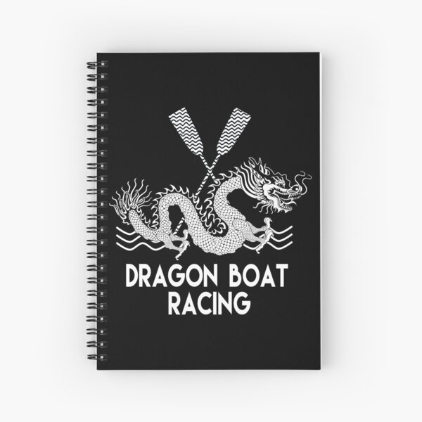 Black White Dragon Boat Racing Spiral Notebook