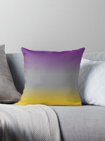 Purple Grey and Yellow Gradient Pillow for Sale by ThunderingPaws Redbubble