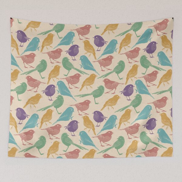 Artikelvorschau, Sparrow - Garden Birds Doodled Pattern entworfen und verkauft von CLPDesignLab.
