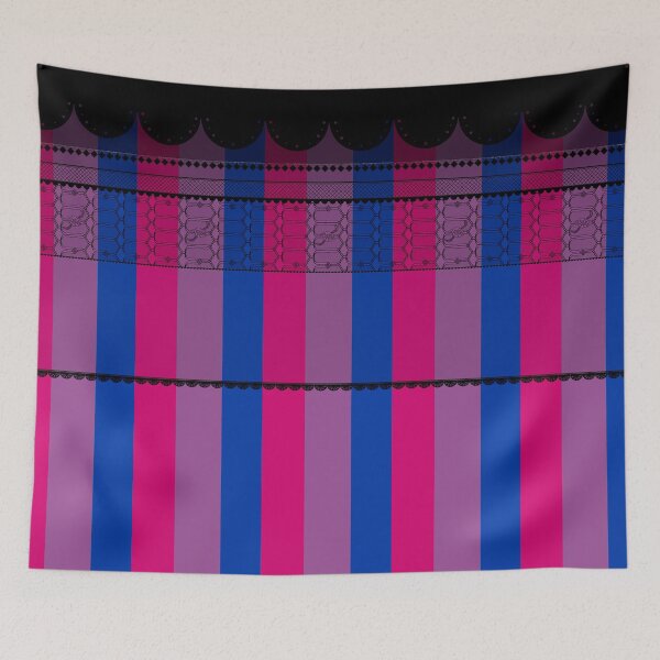 Item preview, VictoriPride -- Faux Lace-Yoked Bi Pride Flag designed and sold by LochNestFarm.