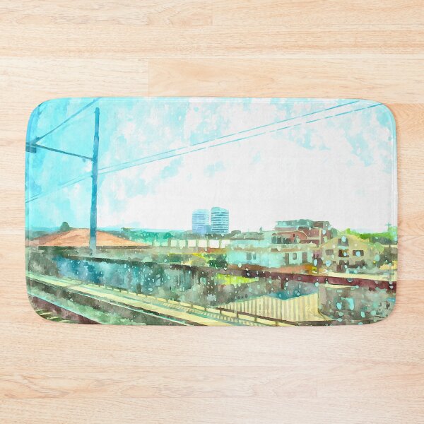 Item preview, Landscape with railways from train window whit periphery Pescara city designed and sold by Giuseppe Cocco.