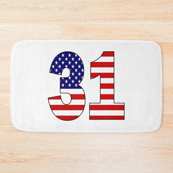Item preview, Number 31 with USA flag on the background designed and sold by AllShirts21.