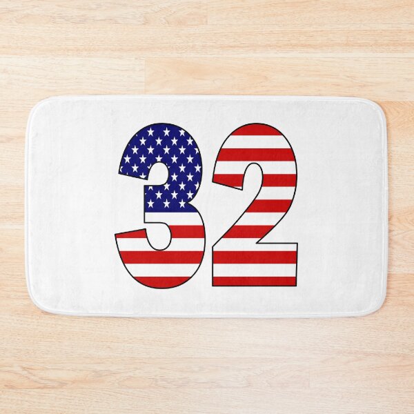 Item preview, Number 32 with USA flag on the background designed and sold by AllShirts21.