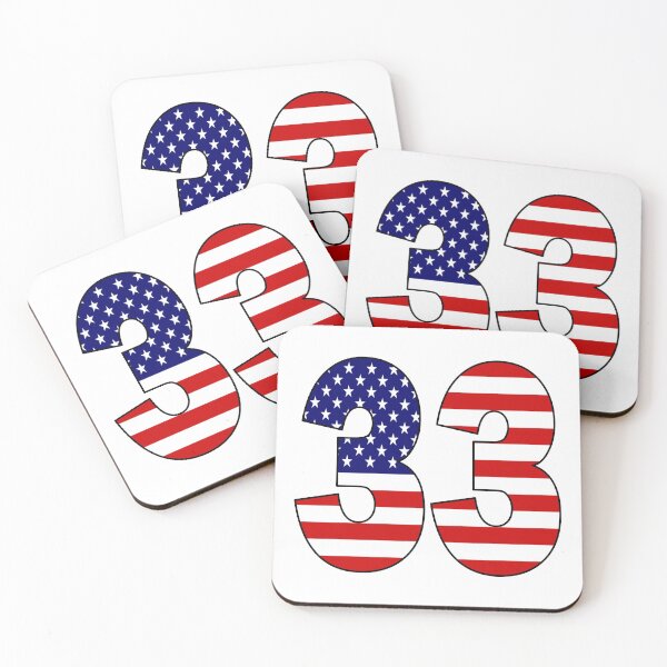 Item preview, Number 33 with USA flag on the background designed and sold by AllShirts21.
