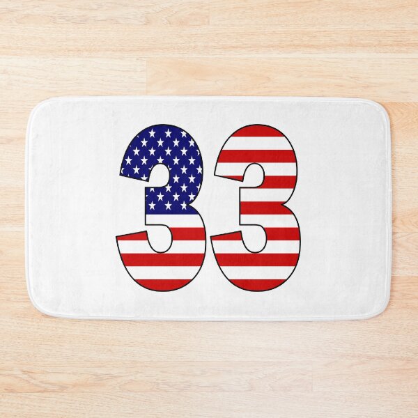 Item preview, Number 33 with USA flag on the background designed and sold by AllShirts21.