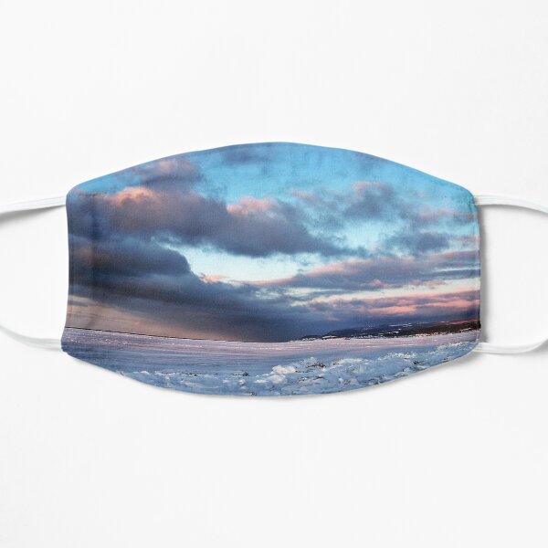 Storm Cloud Across Frozen Bay Flat Mask