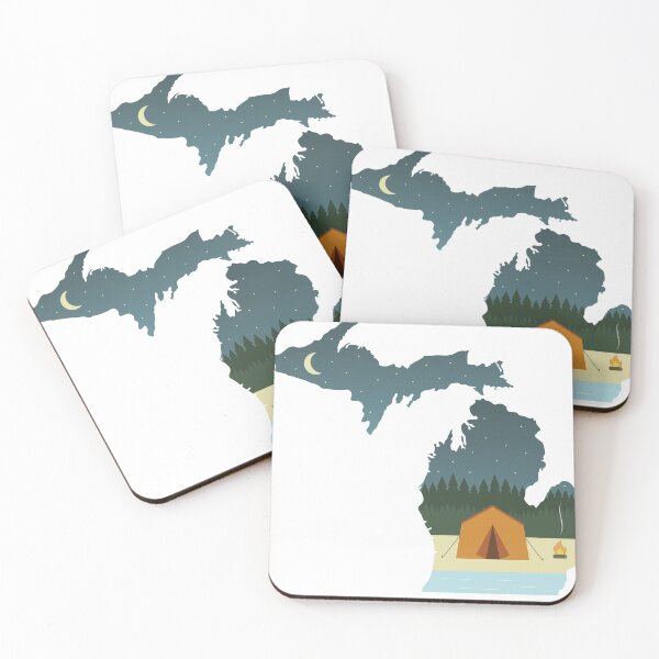 Item preview, Michigan Camping Sticker Outdoor Adventure designed and sold by sawjohn.