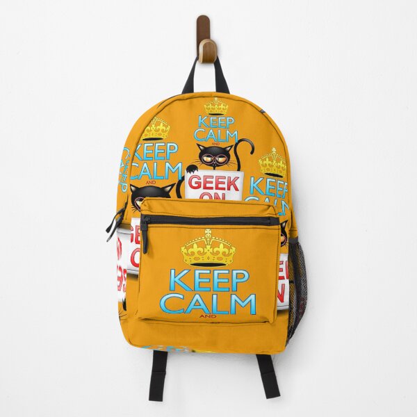 Item preview, Keep Calm and Geek on! Cartoon Cat designed and sold by BluedarkArt.