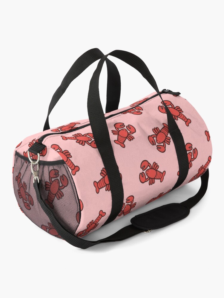 small pink duffle bag