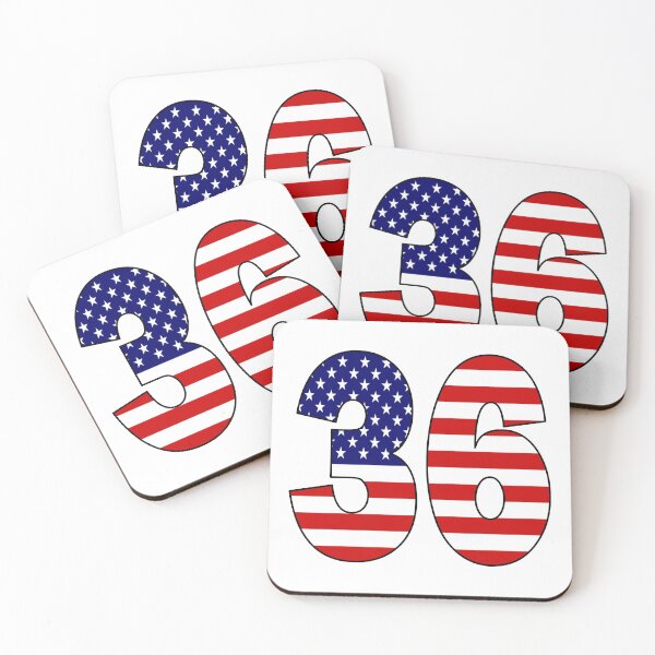 Item preview, Number 36 with USA flag on the background designed and sold by AllShirts21.