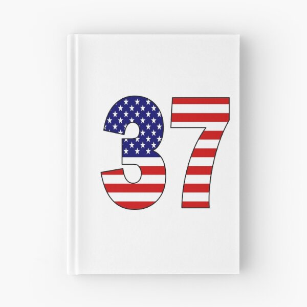 Item preview, Number 37 with USA flag on the background designed and sold by AllShirts21.