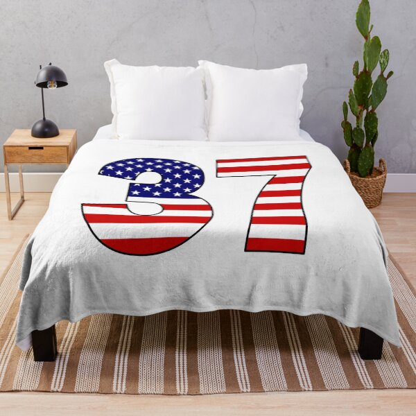 Item preview, Number 37 with USA flag on the background designed and sold by AllShirts21.