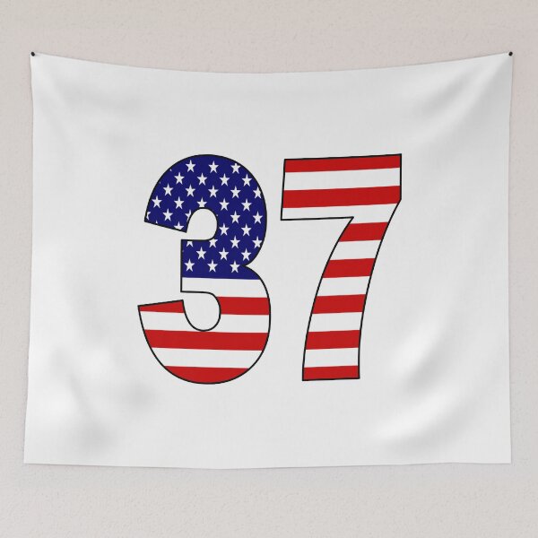 Item preview, Number 37 with USA flag on the background designed and sold by AllShirts21.