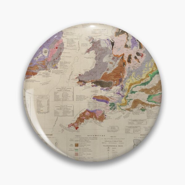 Item preview, Vintage British Isles Geological & Paleontological Map (1848) designed and sold by BravuraMedia.