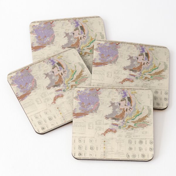 Item preview, Vintage British Isles Geological & Paleontological Map (1848) designed and sold by BravuraMedia.