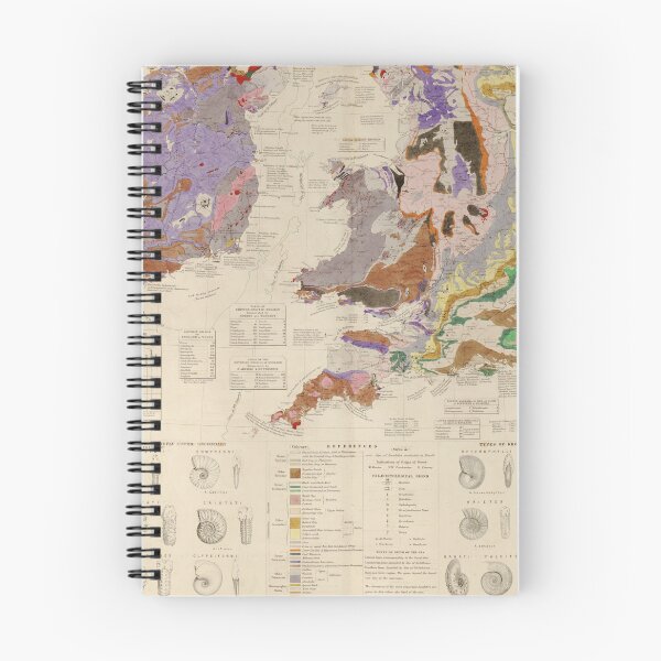 Item preview, Vintage British Isles Geological & Paleontological Map (1848) designed and sold by BravuraMedia.