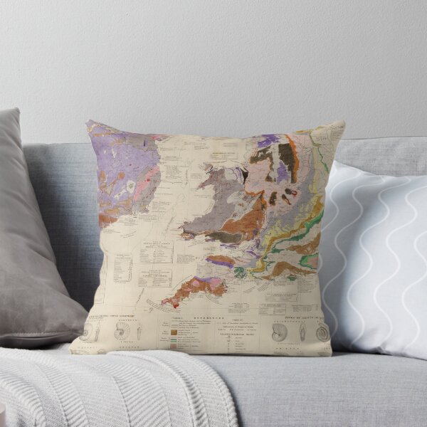 Item preview, Vintage British Isles Geological & Paleontological Map (1848) designed and sold by BravuraMedia.