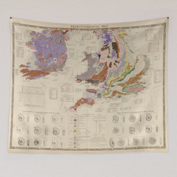 Item preview, Vintage British Isles Geological & Paleontological Map (1848) designed and sold by BravuraMedia.