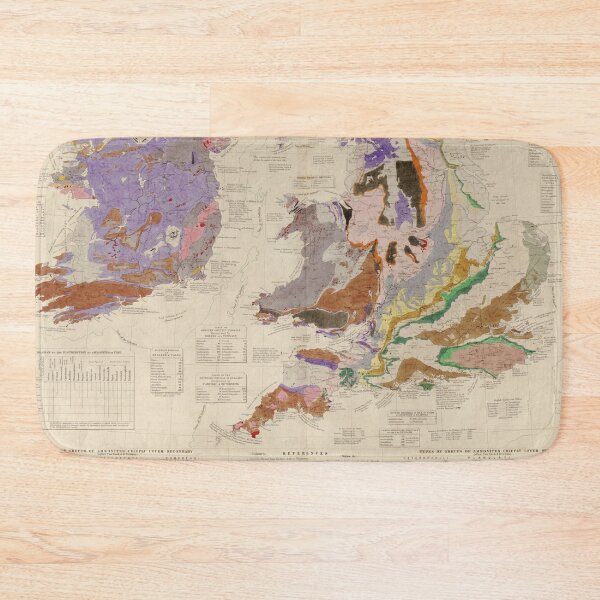Item preview, Vintage British Isles Geological & Paleontological Map (1848) designed and sold by BravuraMedia.