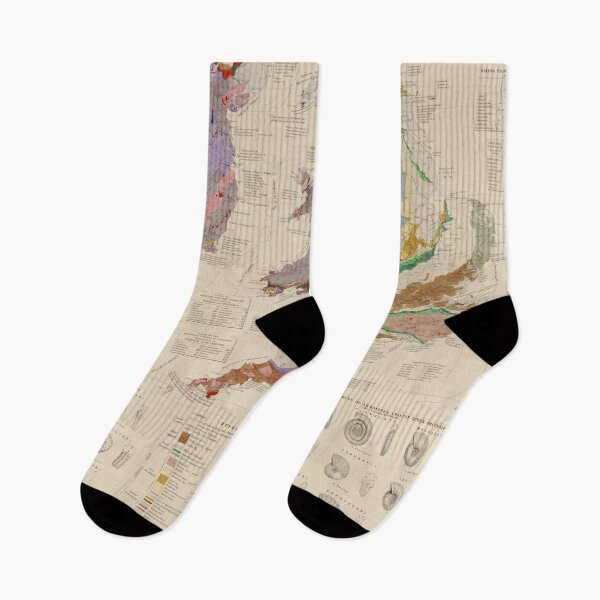 Item preview, Vintage British Isles Geological & Paleontological Map (1848) designed and sold by BravuraMedia.