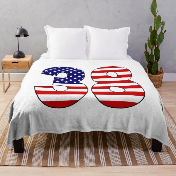 Item preview, Number 38 with USA flag on the background designed and sold by AllShirts21.