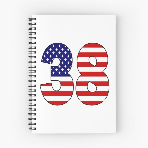 Item preview, Number 38 with USA flag on the background designed and sold by AllShirts21.