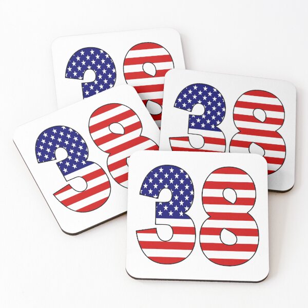 Item preview, Number 38 with USA flag on the background designed and sold by AllShirts21.