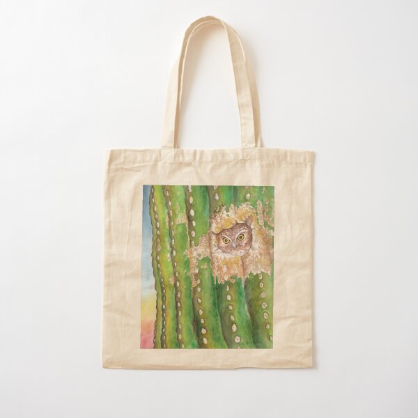 Elf Owl in Saguaro, Sonoran Desert Cotton Tote Bag