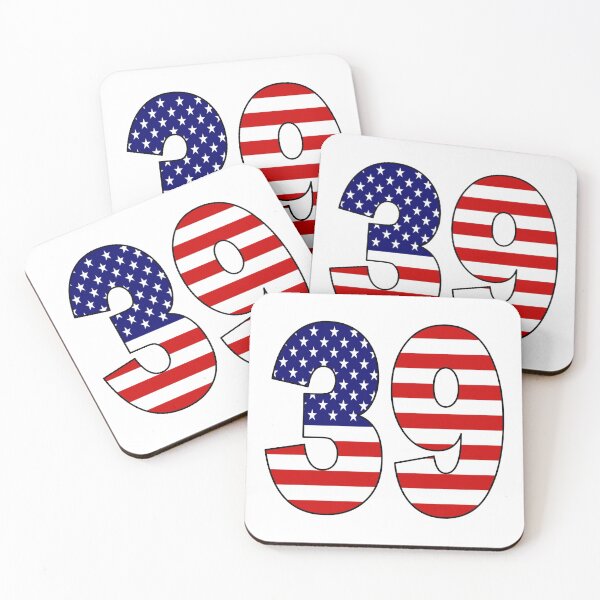 Item preview, Number 39 with USA flag on the background designed and sold by AllShirts21.